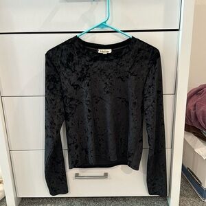 Suede black crop top